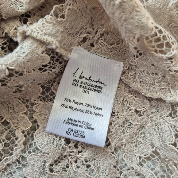 Babaton Aritzia Women's Feminine Romantic Brown Lace Peplum Blouse Size 2/S - Picture 5 of 6